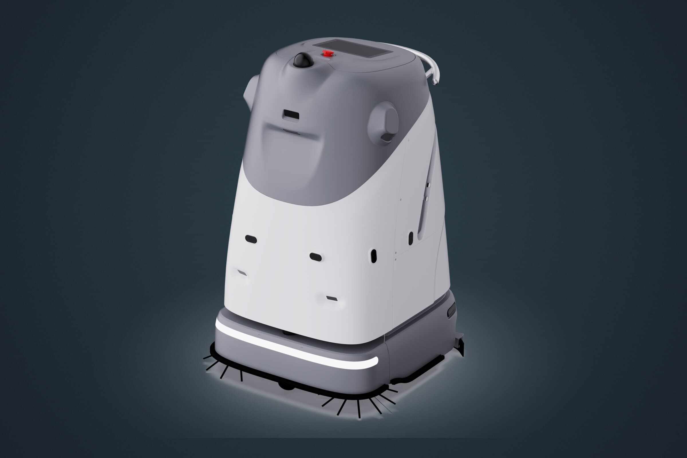 VIGGO SC50 Pro Plus autonomous robot — front view showing the Mid360 3D LiDAR, 2D LiDAR sensors, and RGBD depth cameras